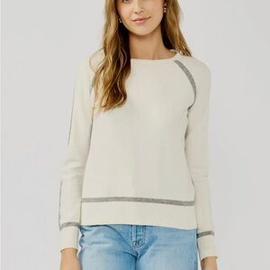 Chic Cream and Gray Women's Sweater